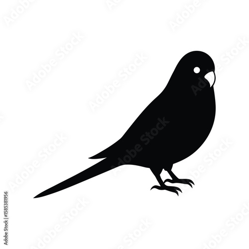 A budgie bird silhouette vector illustration.