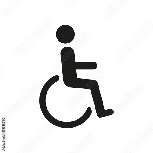 Wheelchair Accessibility Solid Icon. Disability Access, Mobility Assistance, And Inclusive Design Silhouette Symbol. Universal Access Icon. Isolated Vector Illustration