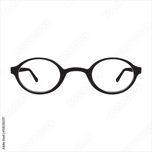 minimal and simple Black spectacles front location vector art silhouette 