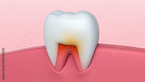 Dental health awareness treating tooth decay dentist office graphic illustration educational environment eye-level view oral hygiene concept