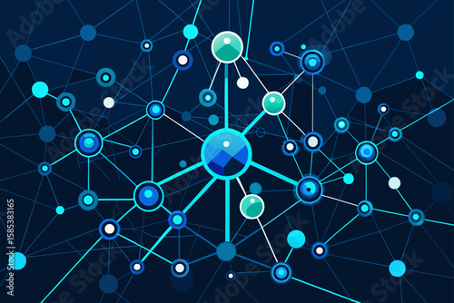 Abstract Vector Background of a Digital Neural Network