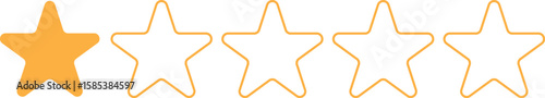 One out of five stars rating graphic with a single filled orange star and four empty stars