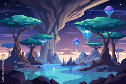 Beneath Floating Canopies of Ancient Trees and Waterfalls