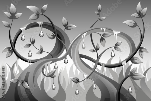 Cascading Vines Shimmer Like Threads of Liquid Silver