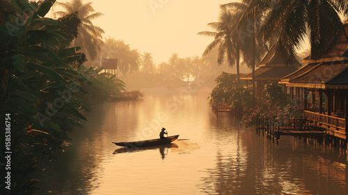 sunset on the river