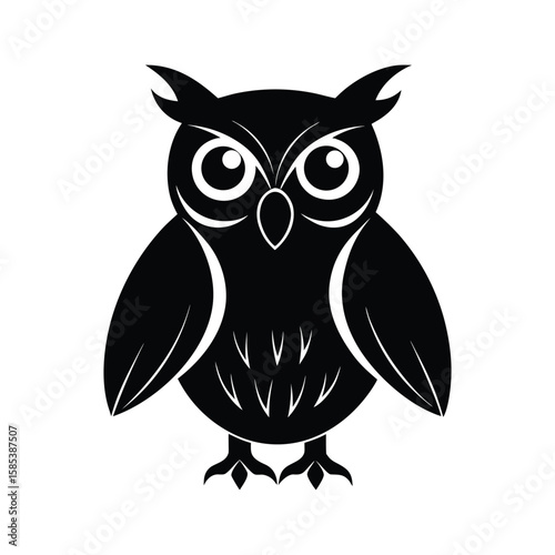 An owl bird silhouette vector illustration.