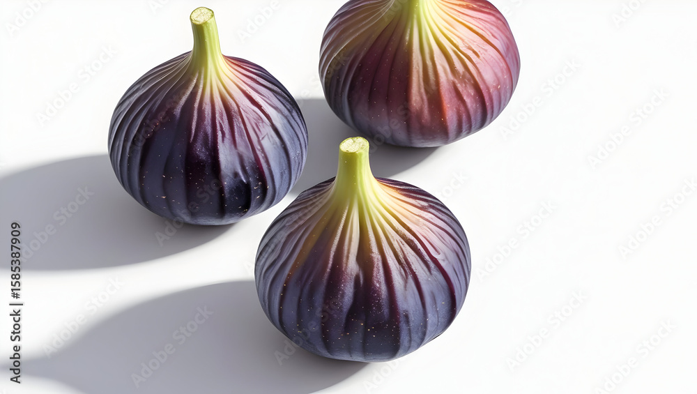 Obraz premium Three figs isolated on transparent background