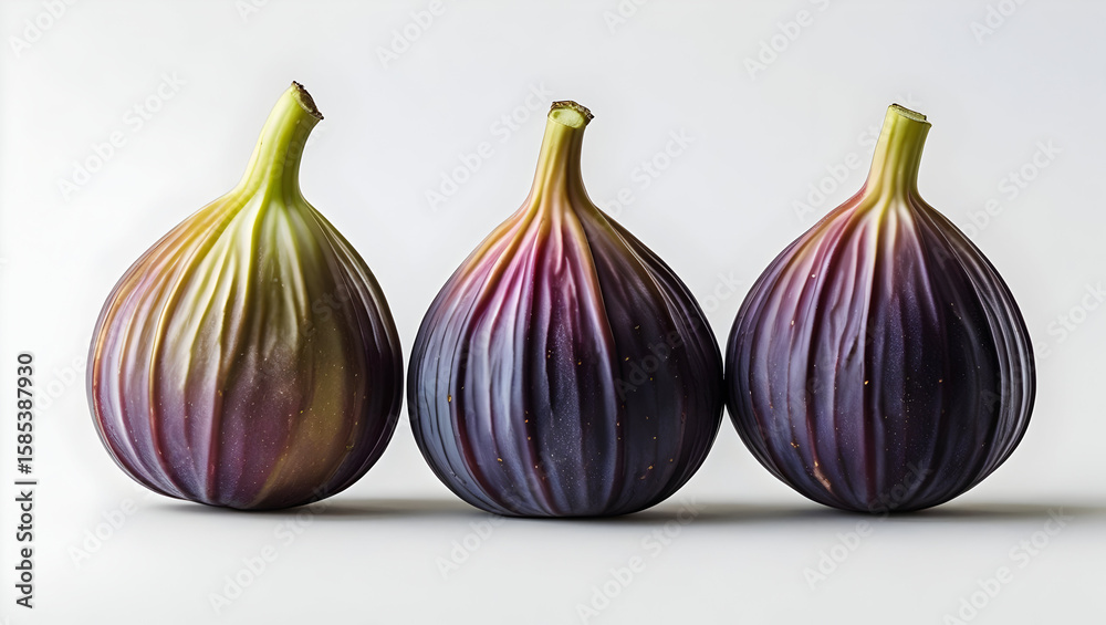 Obraz premium Three figs isolated on transparent background