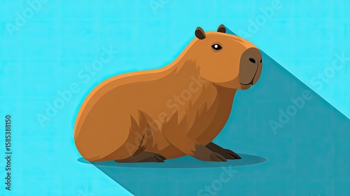 Capybara illustration flat design