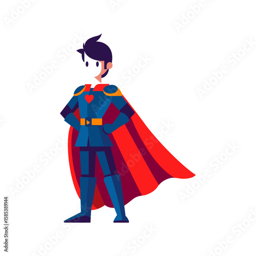 Superhero Action Figure minimalist Vectors Prince of cute fairy cartoon person boy character