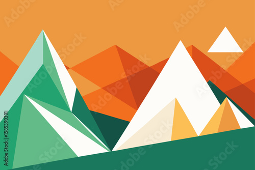 Geometric Freedom Burst in Saffron White and Green