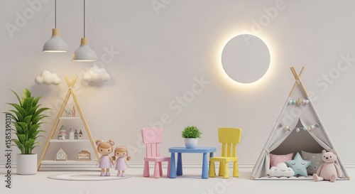 Wallpaper Mural Cozy children's playroom featuring colorful furniture, decorative elements, and a soft ambiance Torontodigital.ca