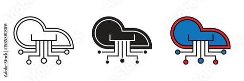 Cloud represents internet-based computing services, offering scalable data storage, processing power, and applications remotely.