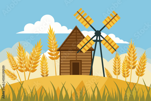 Golden Stalks of Wheat Whisper in the Breeze