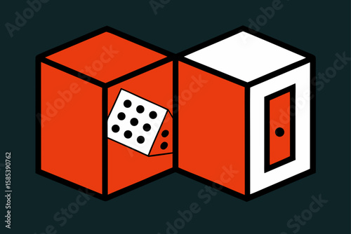 Hollow Dice Where Each Side is a Transparent Door