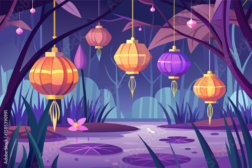 Lantern Like Flowers Dangle from Floating Branches