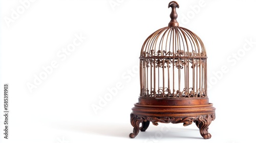 Ornate wooden bird cage