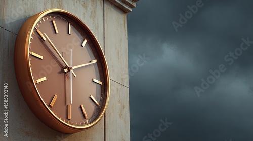 Wallpaper Mural Gold wall clock against stormy sky Torontodigital.ca