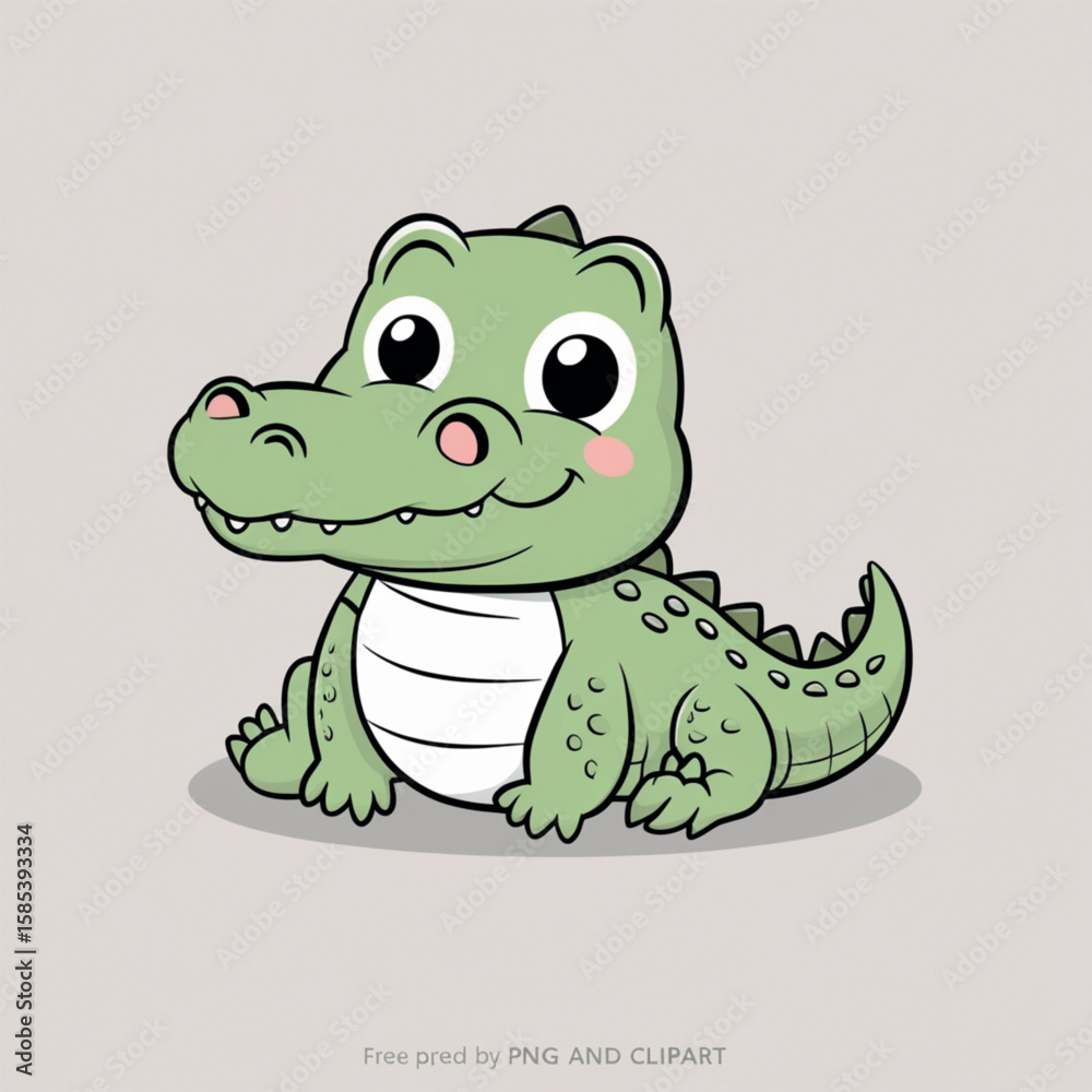 Fototapeta premium adorable baby crocodile illustration