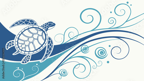 Artistic patterns created by paint mixing into transparent water in blue white background vector illustration.