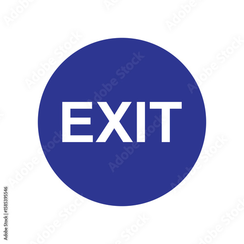 exit text sign icon vector