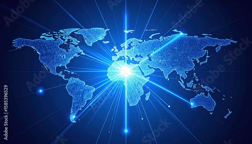 Abstract Digital World Map Graphic