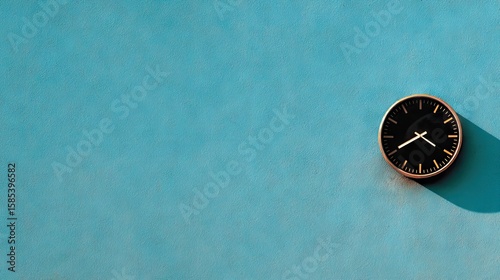 Simple wall clock against teal background