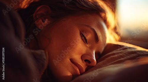 Woman sleeping close up portrait