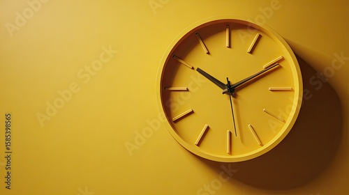 Yellow wall clock minimalist design