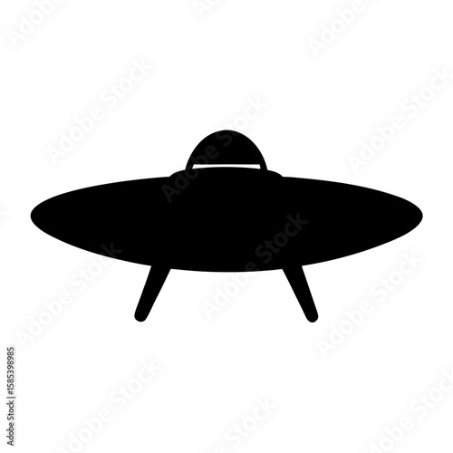 A Simple Silhouette of a UFO with three legs or supports