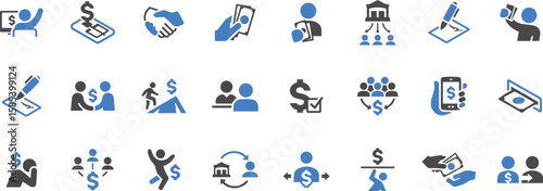 Financial and Payment Icons – Money, Banking, Currency, Payment, Finance, Transaction, Wallet, Online Banking, Budget, Income

