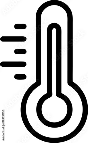 Thermometer icon vector showing temperature measurement in hot and cold weather illustration