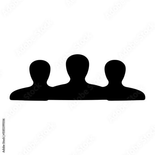 Silhouette of three people representing a team or group communication concept