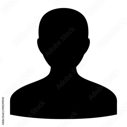 Silhouette of human form, a representation of a generic user profile