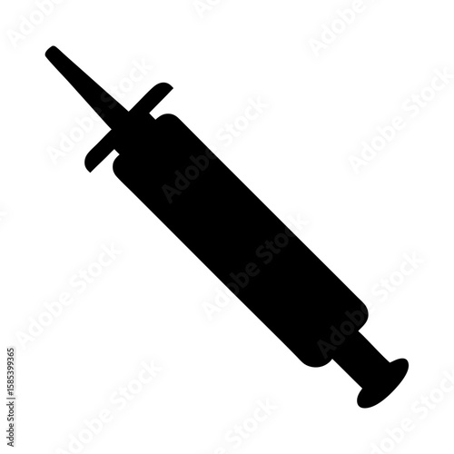 Silhouette image of a syringe representing medical assistance or drug usage