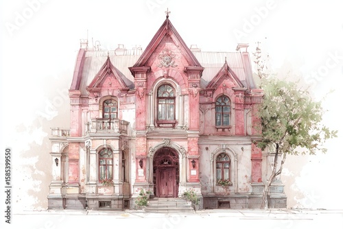 Gothic mansion architecture is characterized by sculptural elements in its building and house design