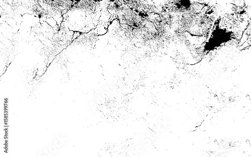 Black grainy texture isolated on white background. Dust overlay. Dark noise granules. Dust grunge wall. Vector