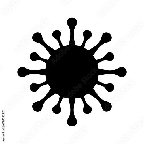 Stylized Coronavirus Vector Illustration with Viral Structure and Distinctive Features