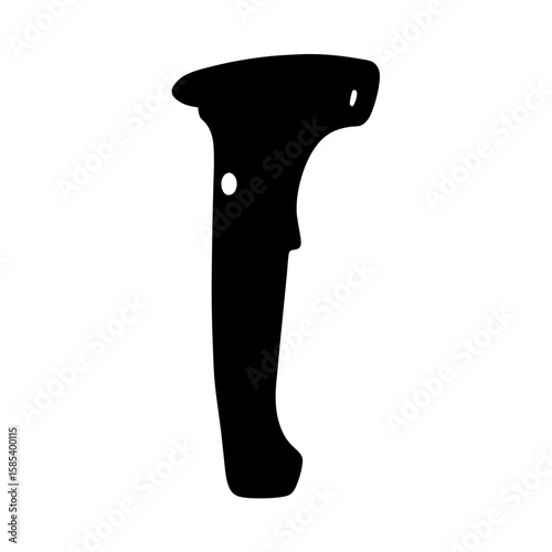 Silhouette of handheld barcode scanner, symbolizing retail technology and inventory management
