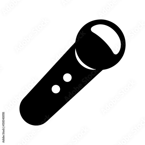 A simplistic vector illustration of a microphone isolated on a white background