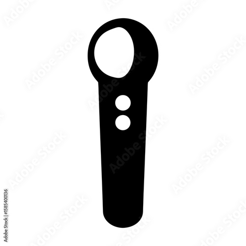 Simple black and white hand held metal detector silhouette image