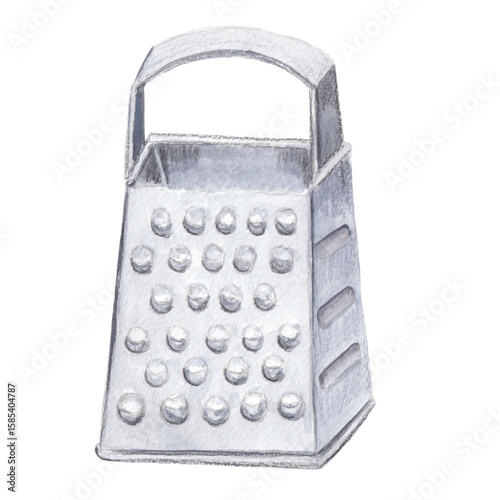 Watercolor grater hand painted illustration Baking Cooking Recipe clipart⁠
