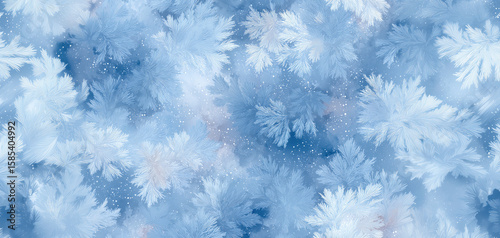 Ice crystals creating stunning winter wonderland background