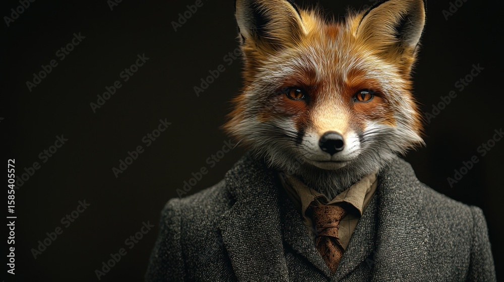 Obraz premium Fox in a sophisticated business suit.