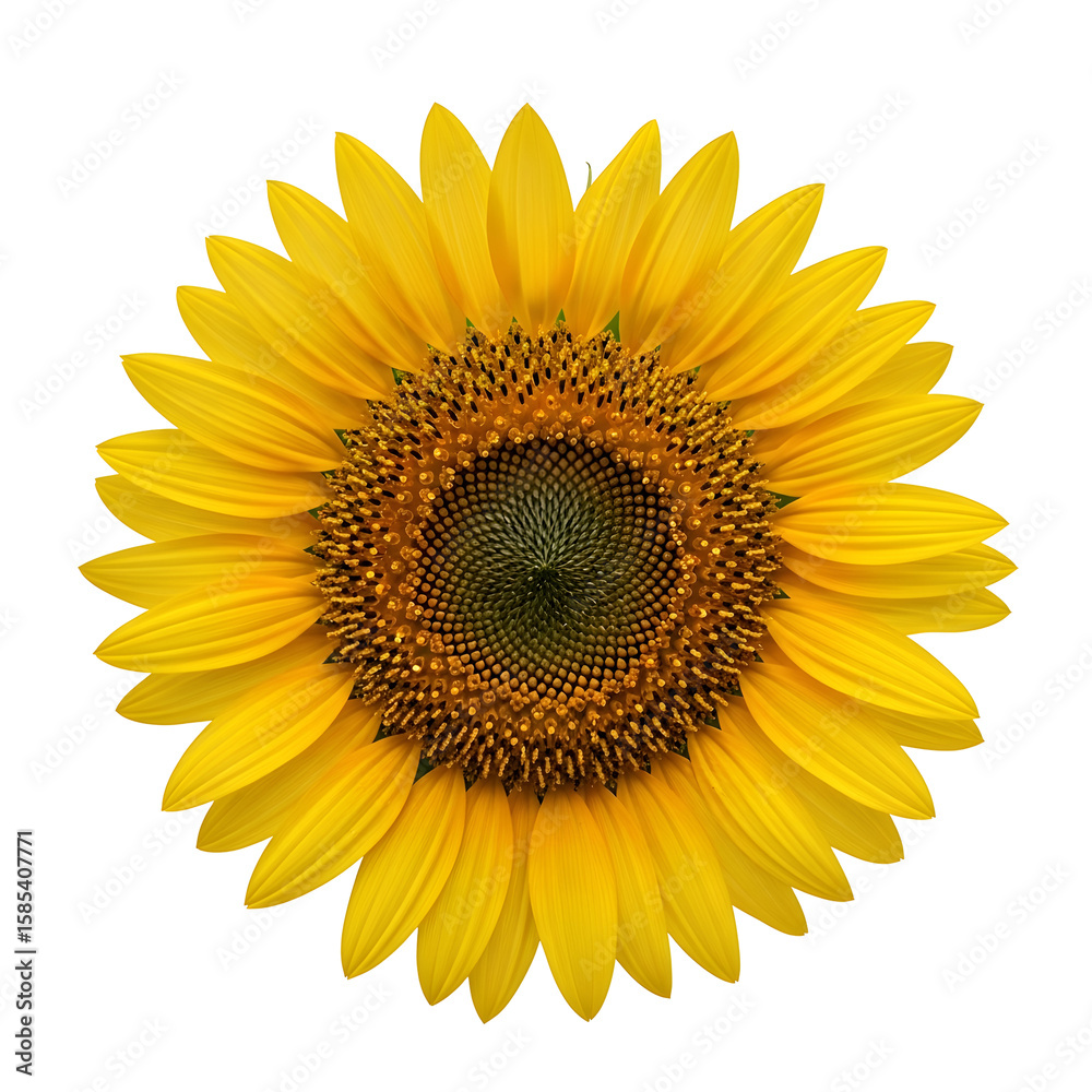 Fototapeta premium Isolated sunflower blossom with black background