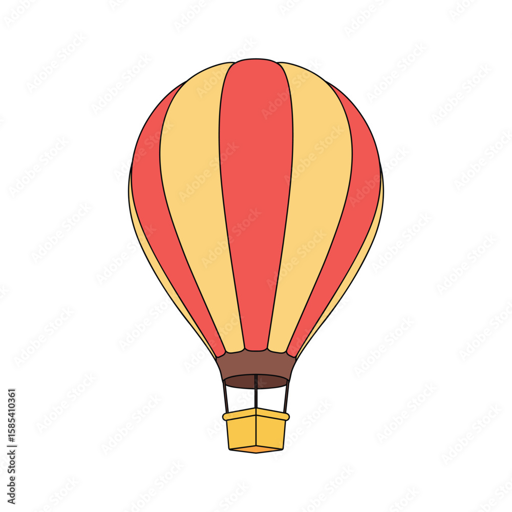 Naklejka premium Balloon on a white background. Color stylized illustration. Vector graphics.