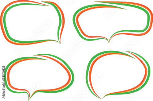 red green lines colorful abstract hand drawn speech bubbles