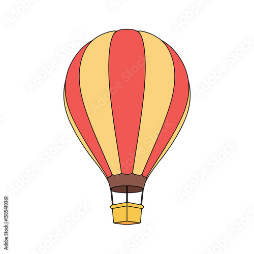 Balloon on a white background. Color stylized illustration. Vector graphics.