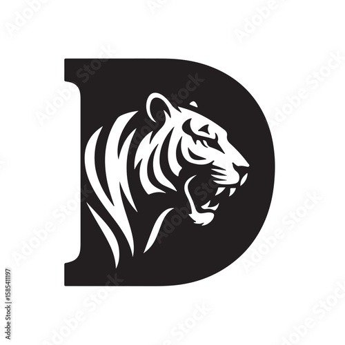 Tiger Head Emblem profile roaring