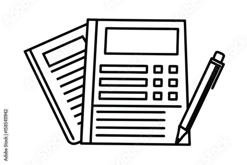 Tax Form With Calculator And Pen